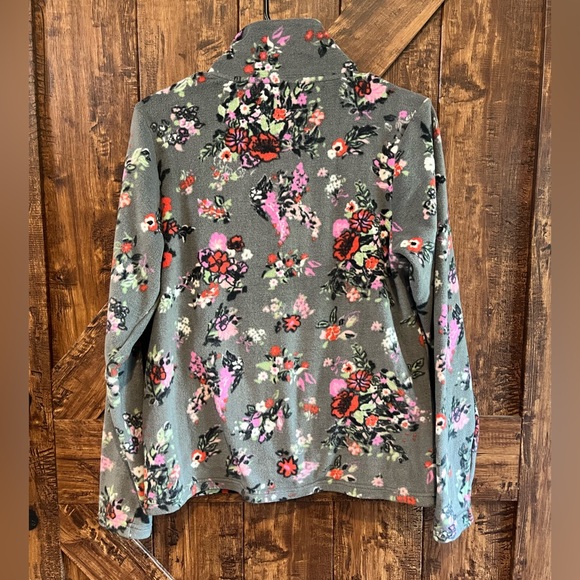 Vera Bradley women’s floral‎ snap collar quarter button fleece sweatshirt sz XS - Picture 5 of 6